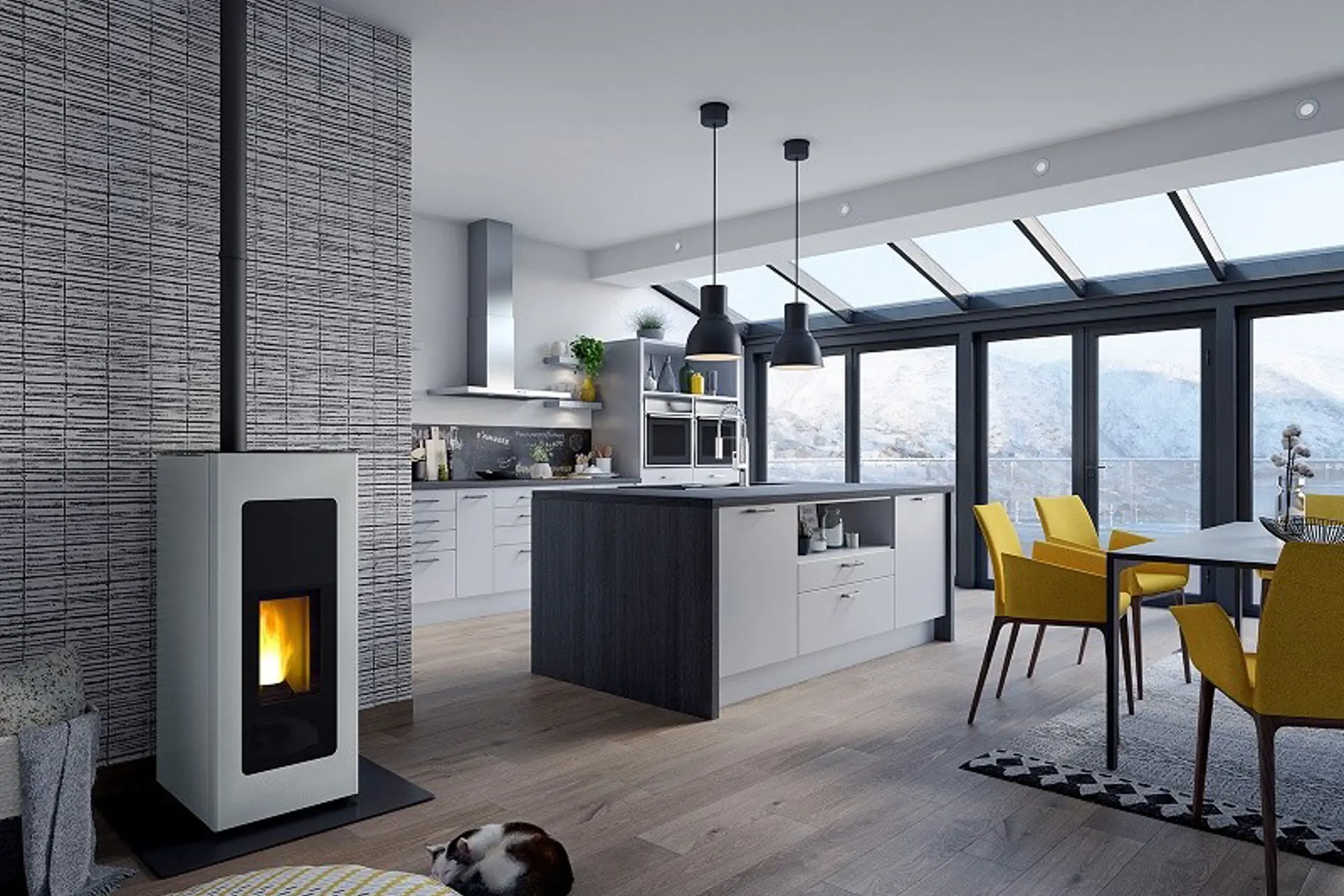 Jotul PF 732 Pellet Vrijstaand Sfeer2